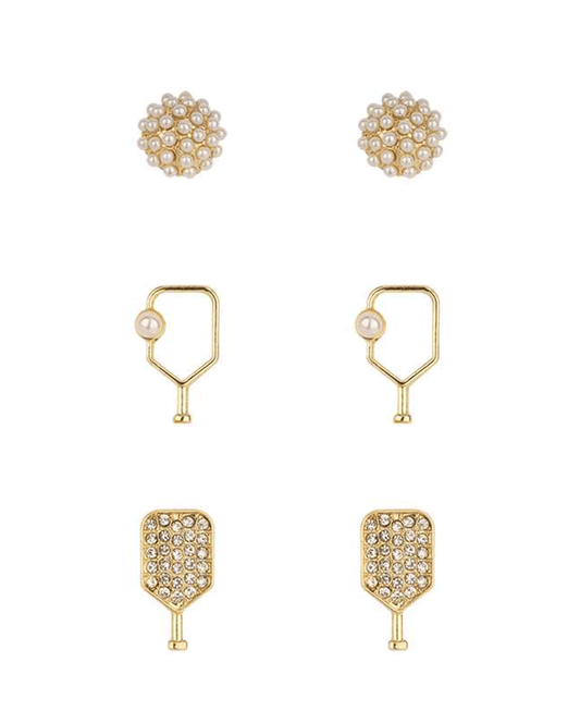Pickleball 3 Pair Earring