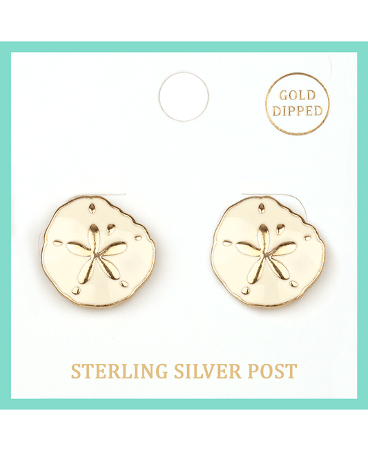 Steering Silver Sand Dollar Post Earring