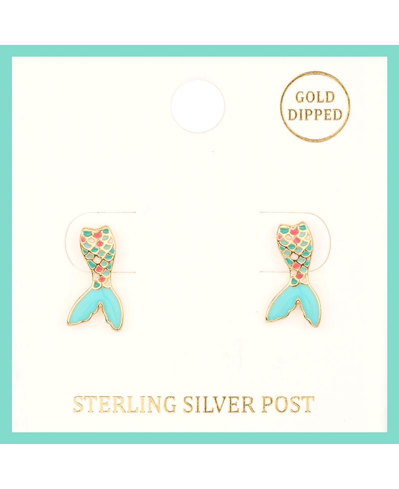 Epoxy Sterling Silver Sea Life Post Earring