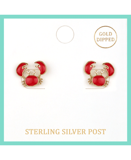 Epoxy Sterling Silver Crab Post Earring