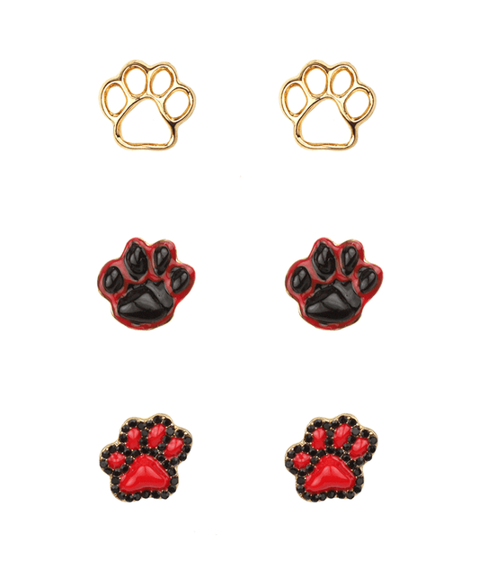 Epoxy Gameday Paw 3 Pair Earring