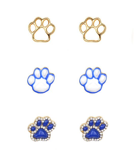 Epoxy Gameday Paw 3 Pair Earring