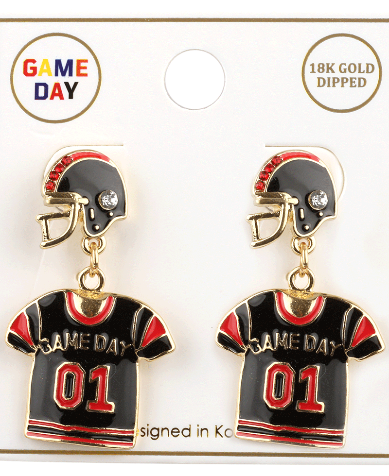 Metal Gameday Post Earring