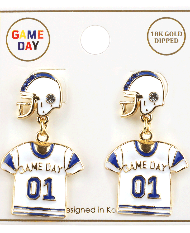 Metal Gameday Post Earring