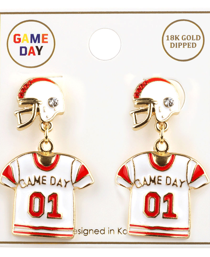 Metal Gameday Post Earring