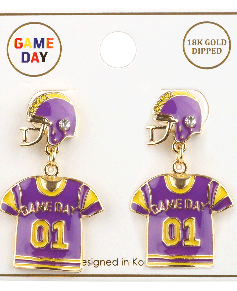 Metal Gameday Post Earring