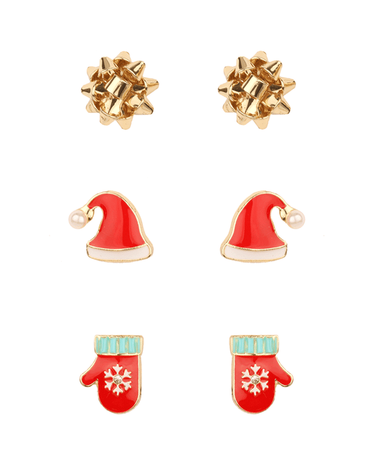 Epoxy Christmas 3 Pair Earring