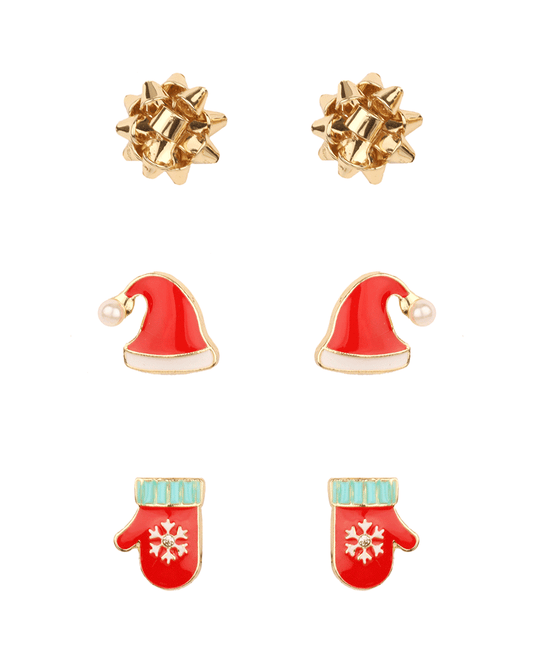 Epoxy Christmas 3 Pair Earring