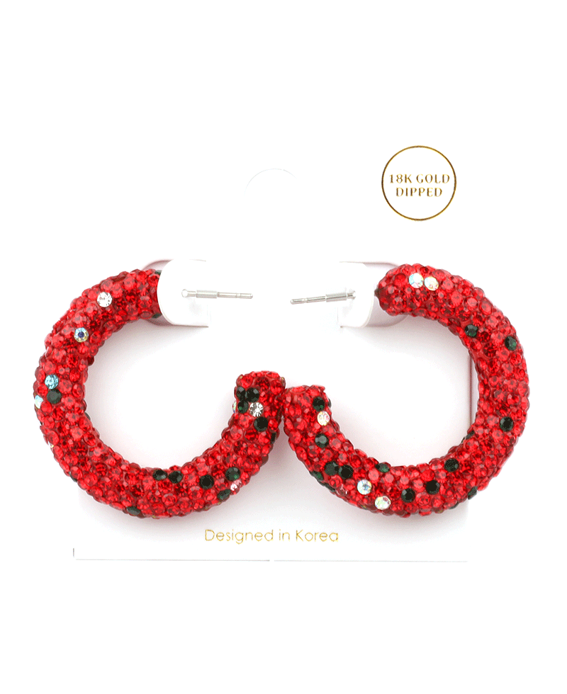 Pave Christmas 35mm Hoop Earring