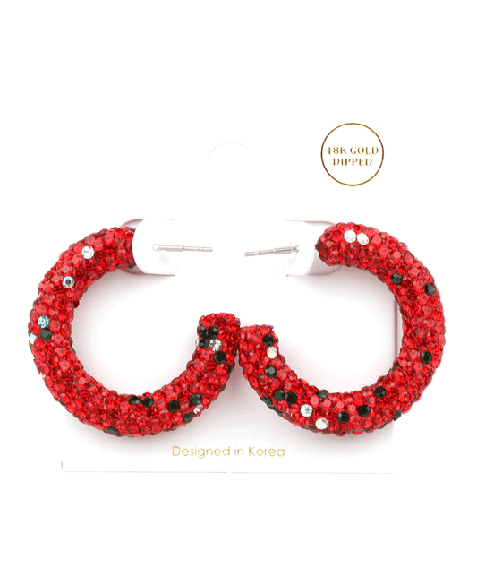 Pave Christmas 35mm Hoop Earring