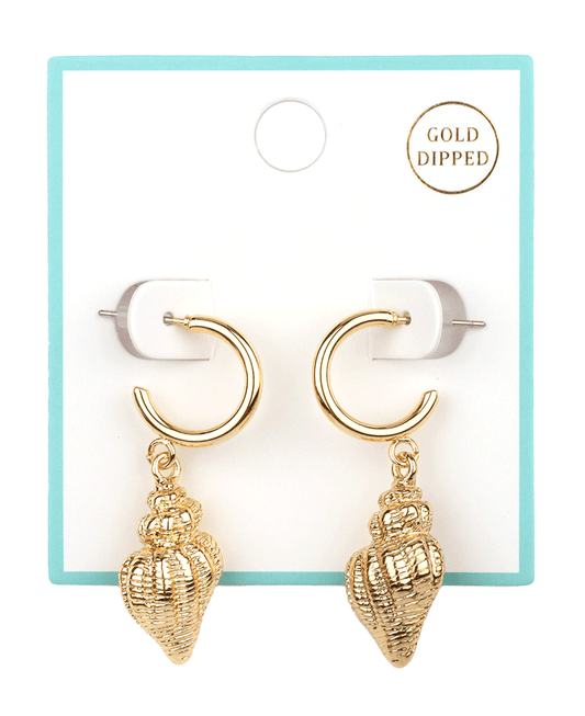 Metal Conch shell Hoop Earring