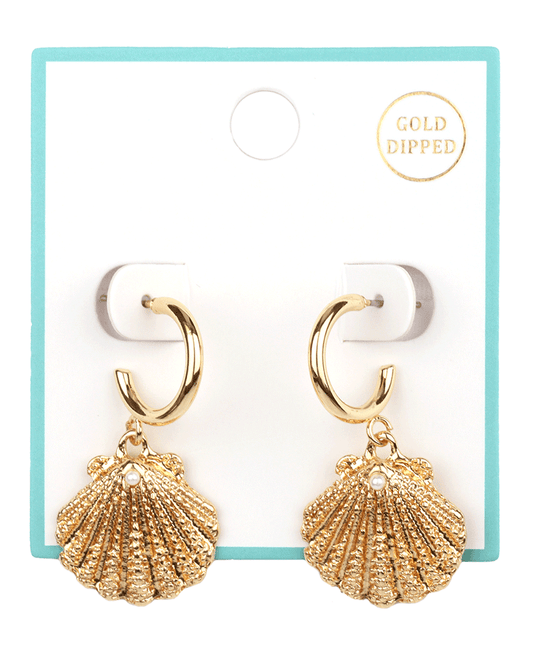 Metal Seashell Hoop Earring