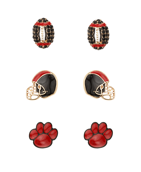 Rhinestone Epoxy Gameday 3 Pair Earring