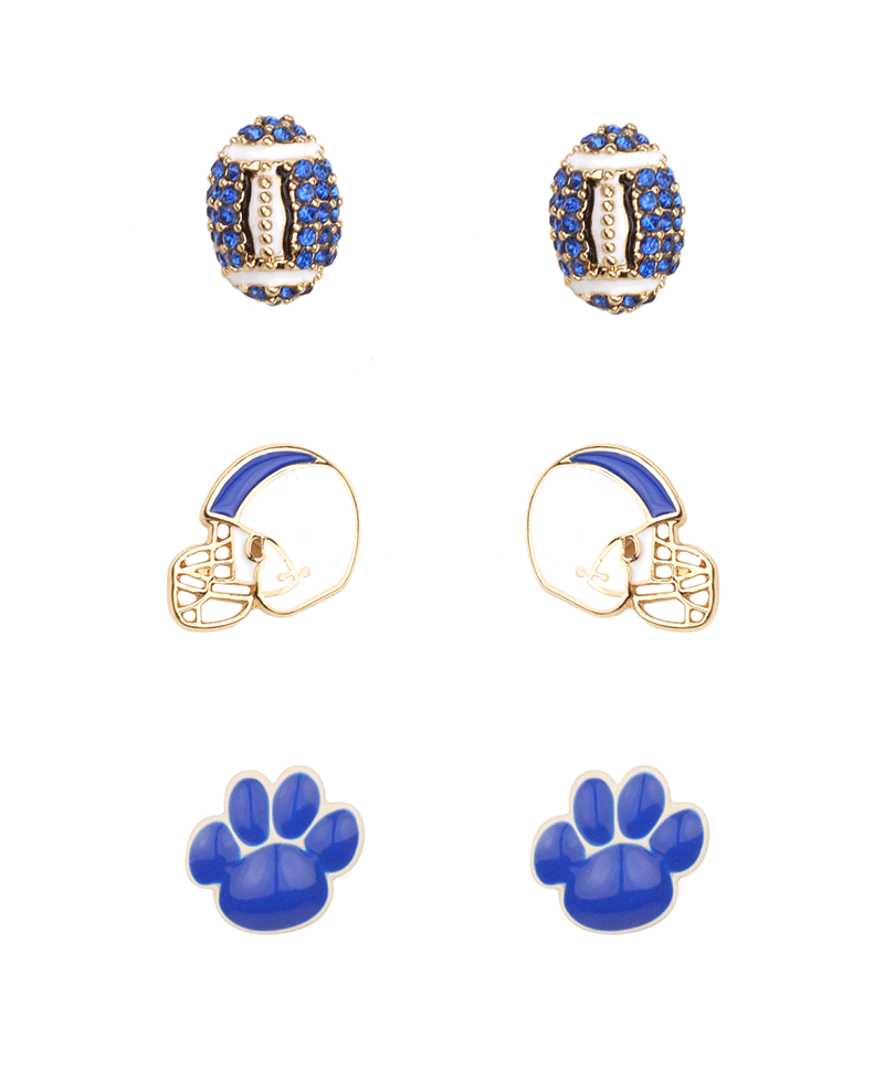 Rhinestone Epoxy Gameday 3 Pair Earring