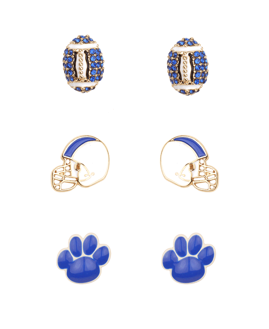 Rhinestone Epoxy Gameday 3 Pair Earring