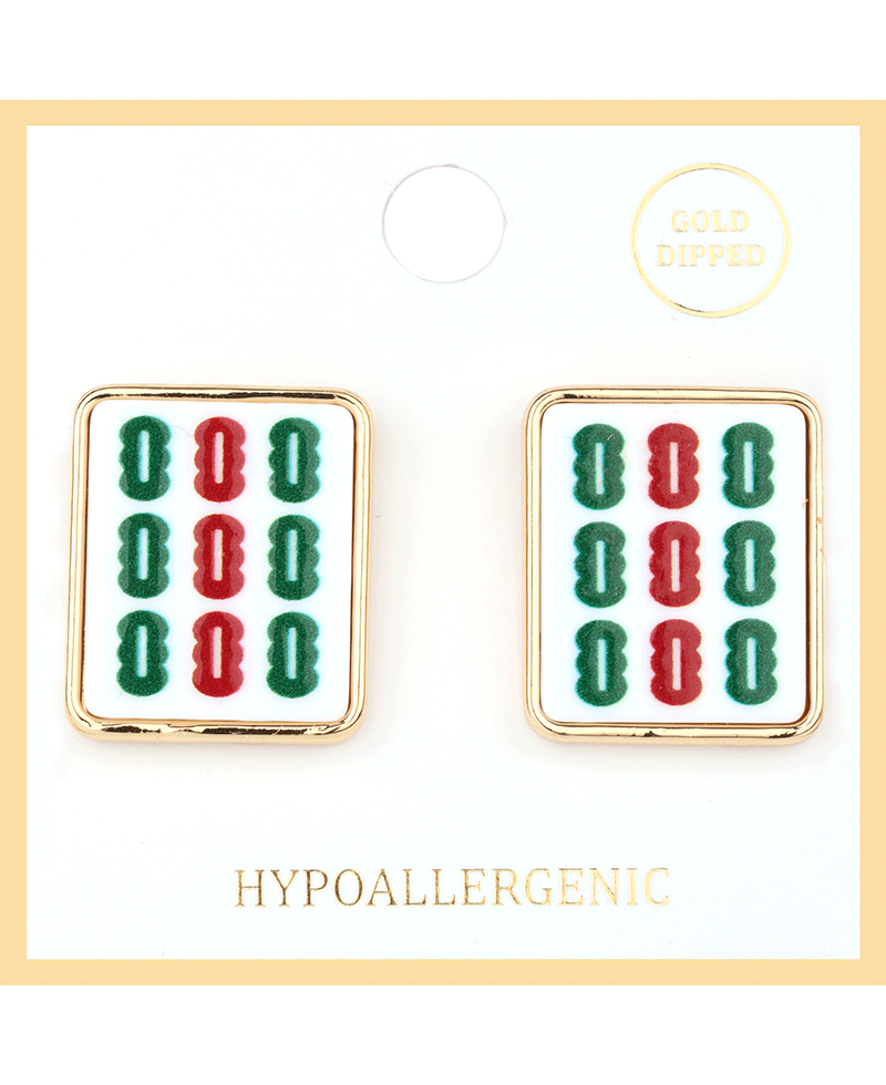 Plastic Mahjong Post Earring