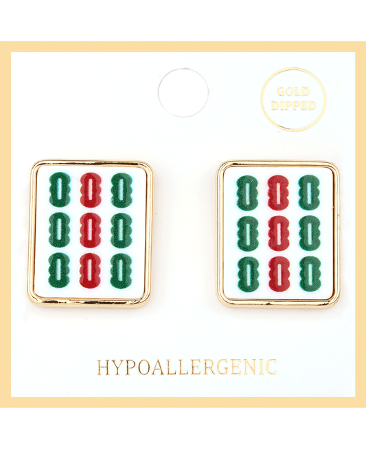 Plastic Mahjong Post Earring