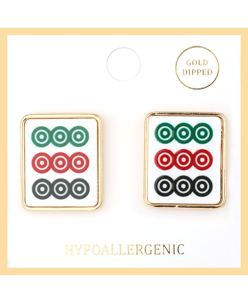 Plastic Mahjong Post Earring