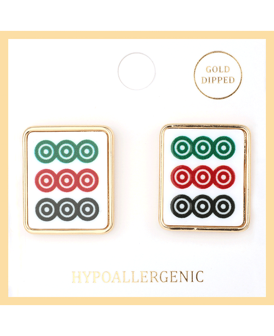 Plastic Mahjong Post Earring
