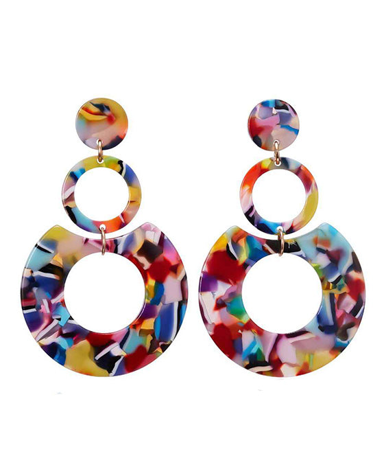 Acetate Round Post Earring