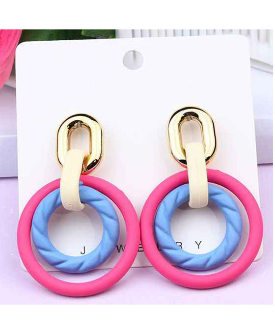 Multi Color Circle Earring