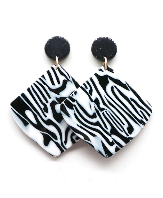 Zebra Pattern Acetate Earring