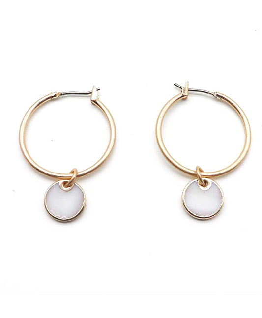 Hoop w/ Shell Earring