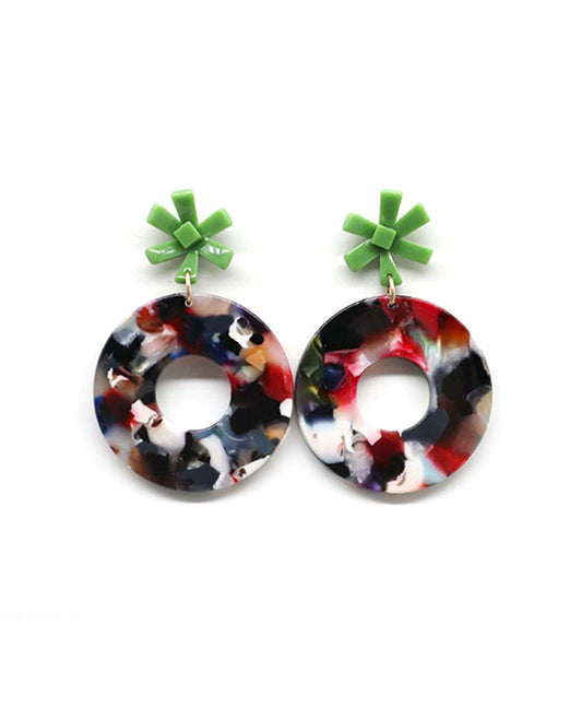 Acetate Round Post Earring
