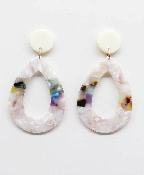 Color Block Teardrop Shape Earring