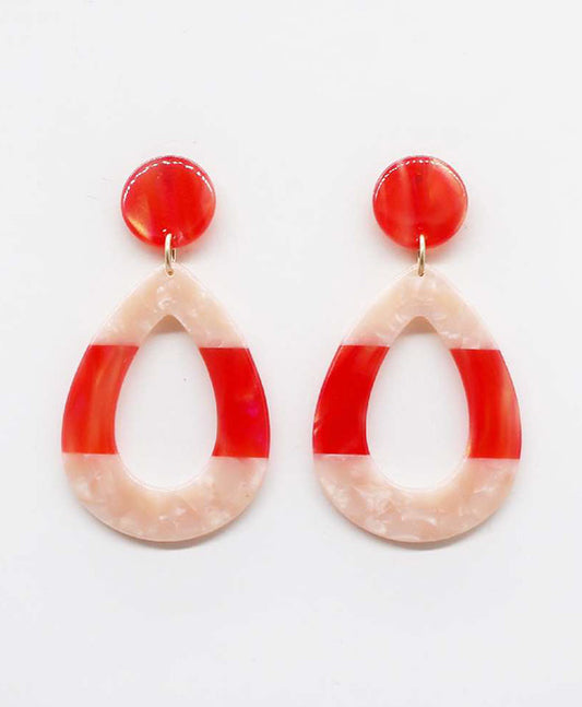 Color Block Teardrop Shape Earring