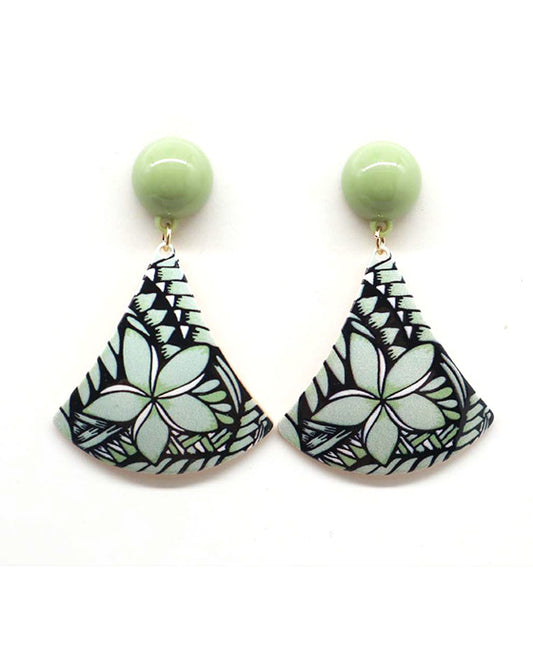 Flower Print Post Earring