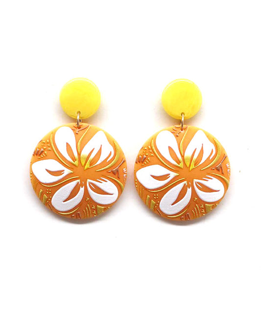 Flower Print Post Earring