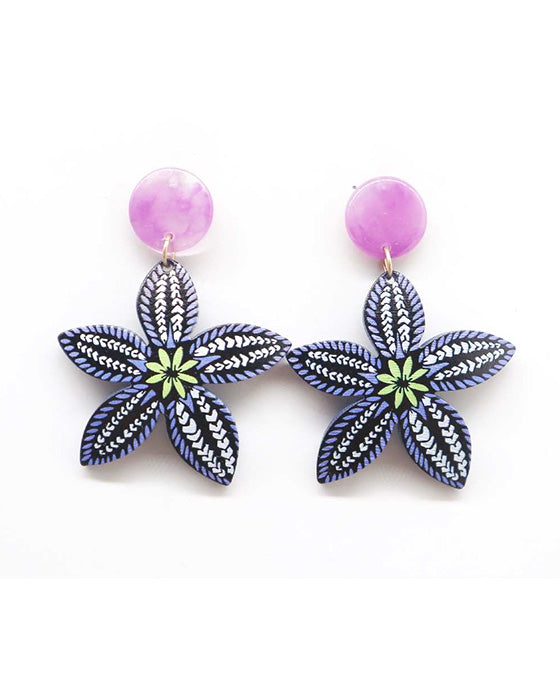 Flower Print Post Earring