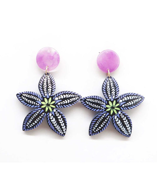 Flower Print Post Earring