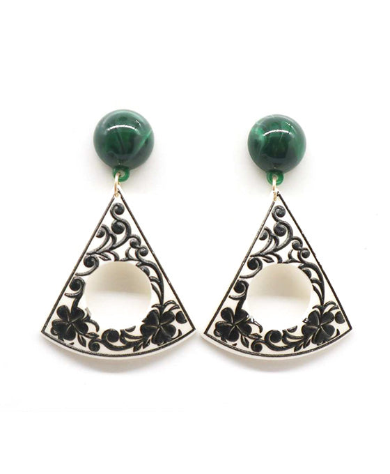 Flower Print Post Earring