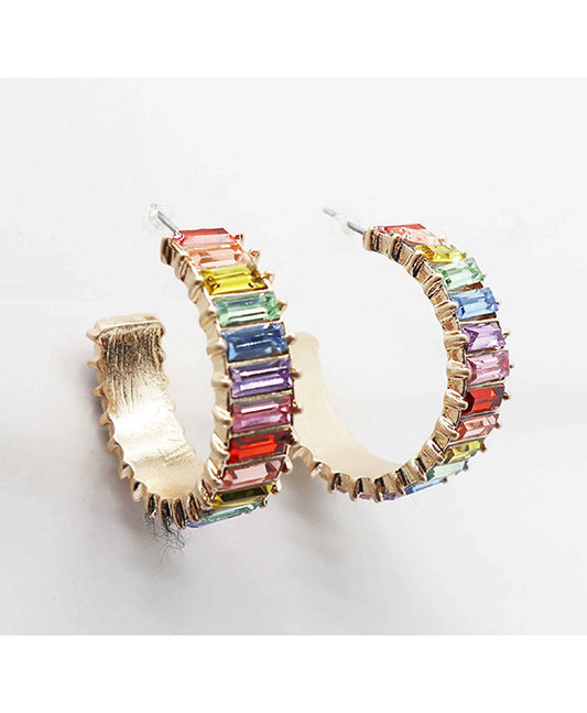 Glass Beads Hoop Earring