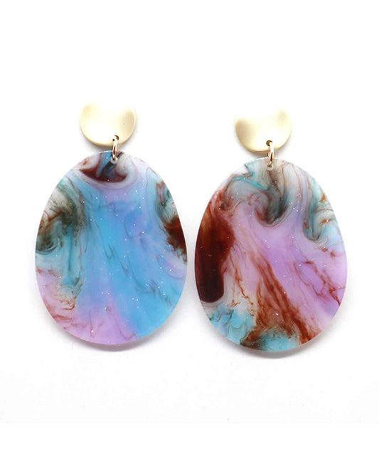 Acetate Teardrop Shape Earring