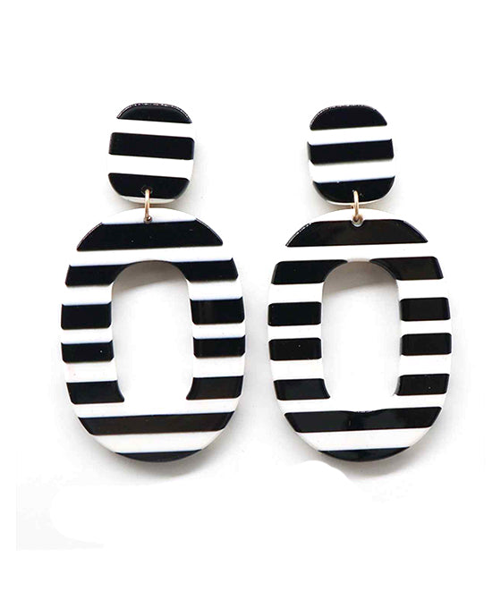 Acetate Oval Shape Post Earring