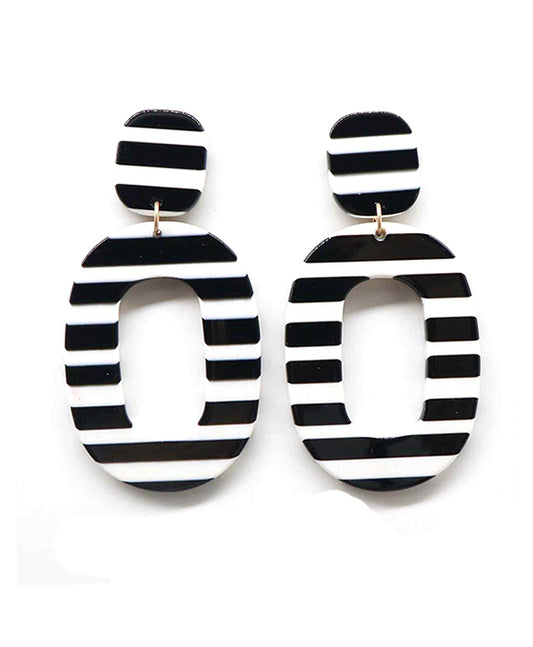 Acetate Oval Shape Post Earring