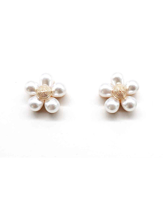Pearl Flower Post Earring