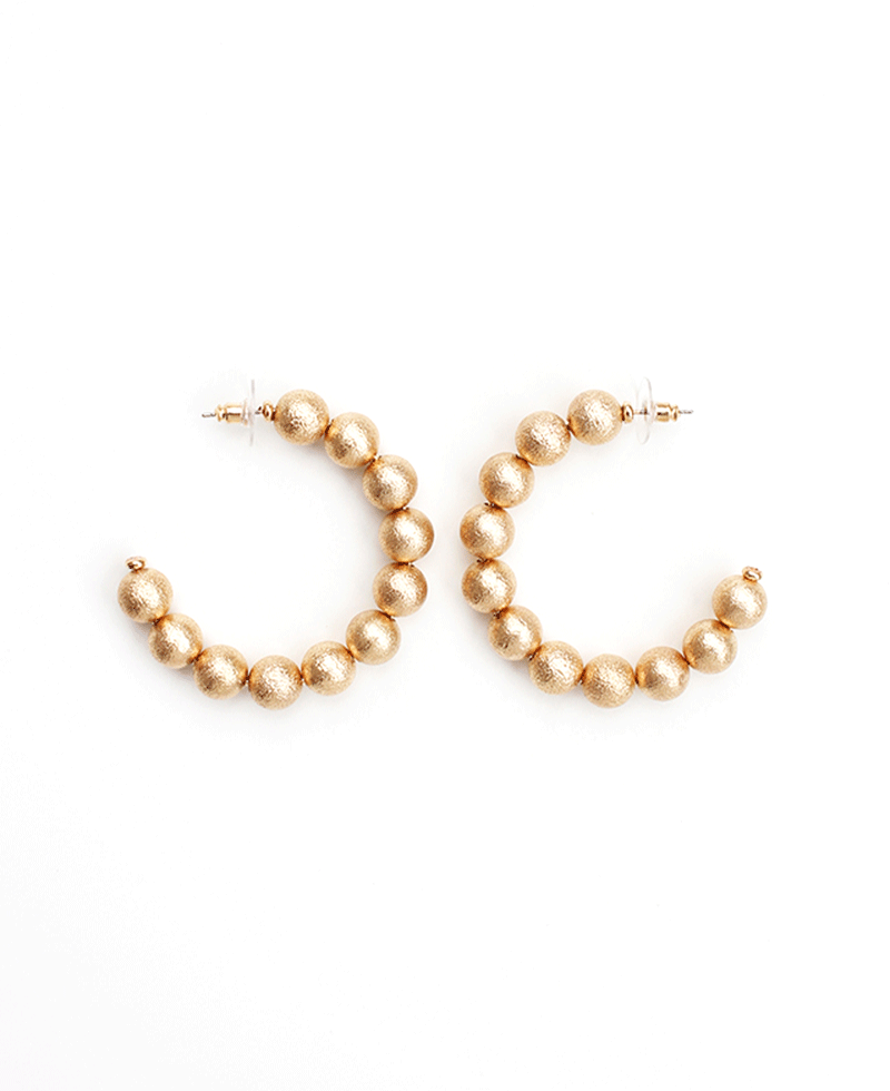 Textured Ball Hoop Earring