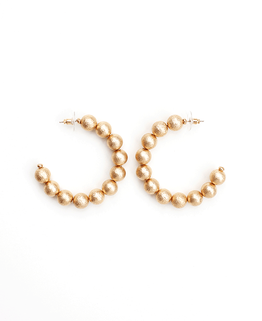 Textured Ball Hoop Earring