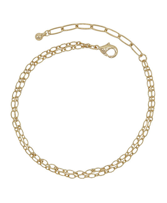 2 Layered Delicate Chain Anklet