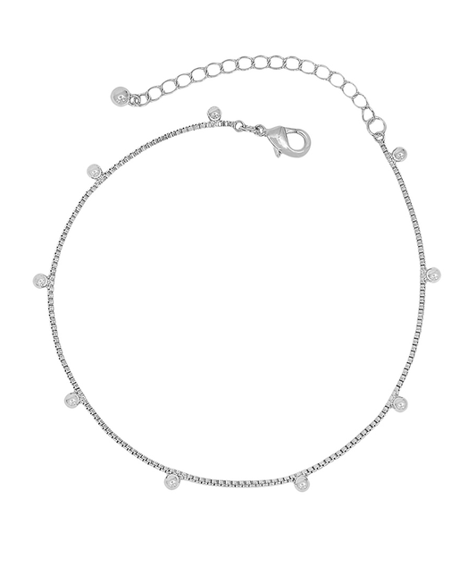 Box Chain Metal Ball Accent Anklet