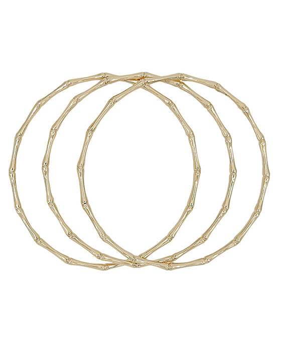 3 Bamboo Shape Texture Bangle