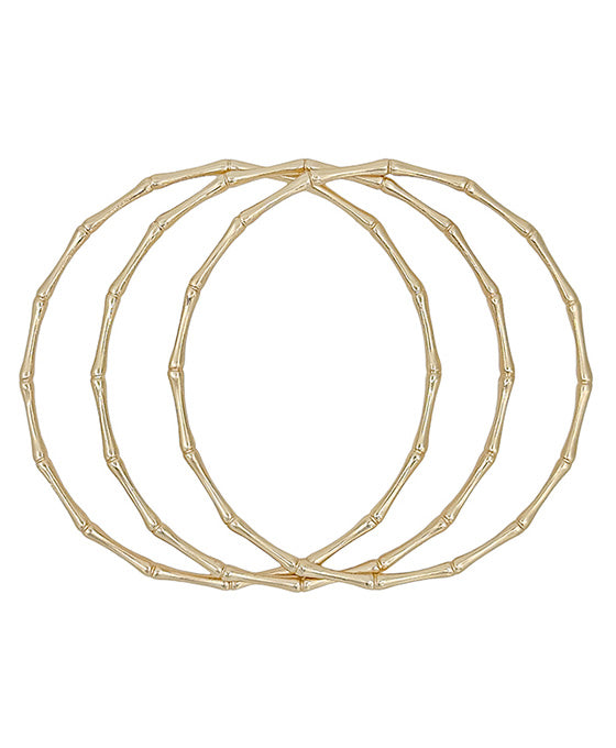 3 Bamboo Shape Texture Bangle