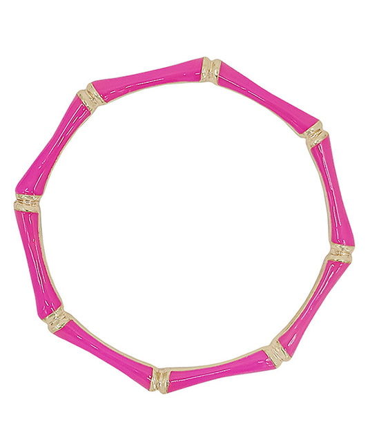 Bamboo Shaped Epoxy Colored Bracelet