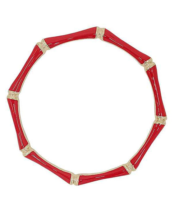 Bamboo Shaped Epoxy Colored Bracelet
