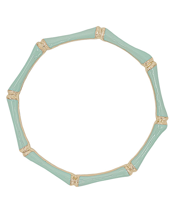 Bamboo Shaped Epoxy Colored Bracelet