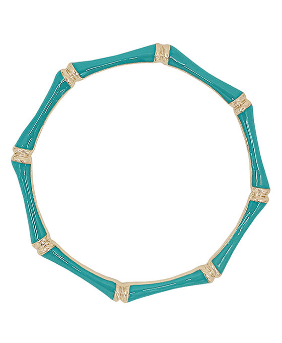 Bamboo Shaped Epoxy Colored Bracelet